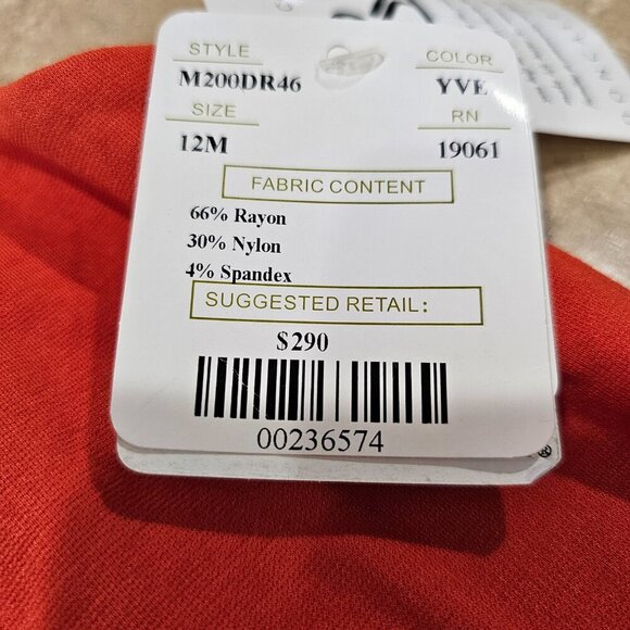 Women's Doncaster Sleeveless Shift Dress Rayon Blend Orange Magenta Size 12 - Picture 7 of 9